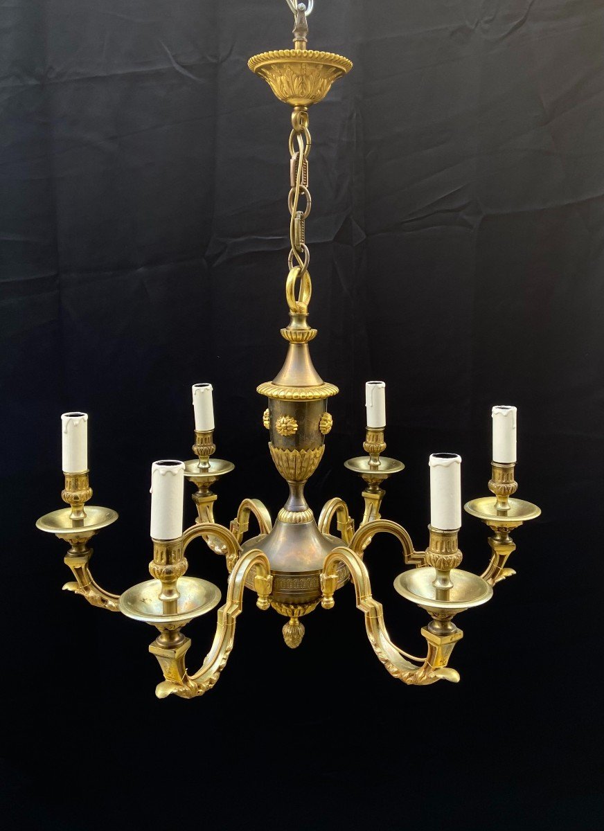 Lustre En Bronze, Style Néoclassique 