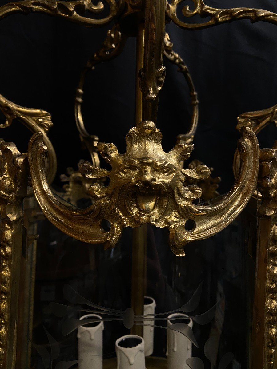Gilt Bronze Lantern, 20th-photo-1