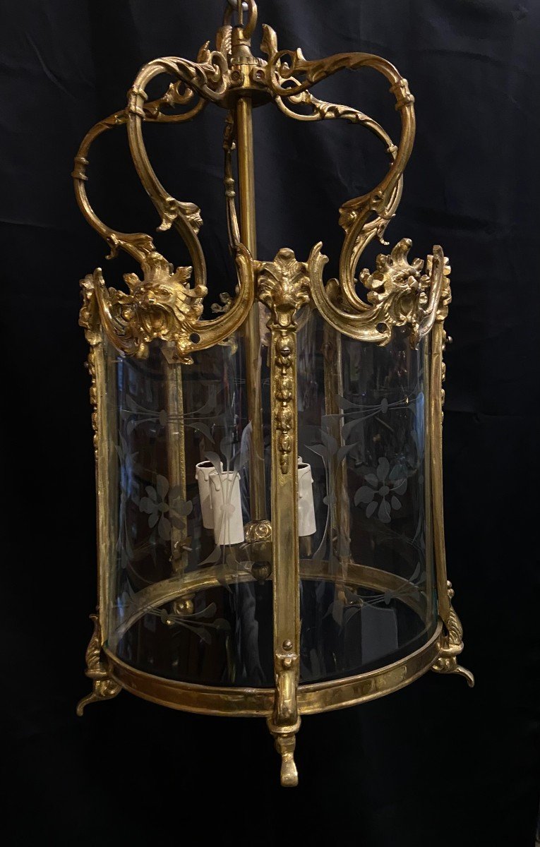 Gilt Bronze Lantern, 20th-photo-2