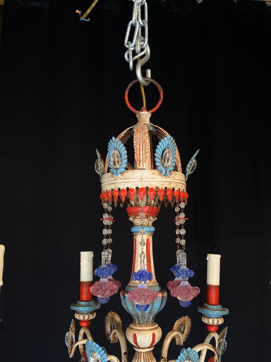 Chandelier With Six Candles, Mid-20th Century -photo-2