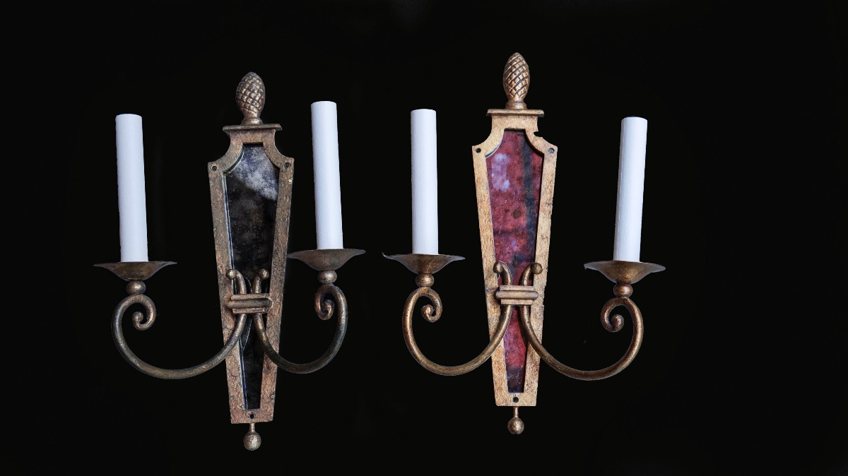 Paire d'appliques à miroirs