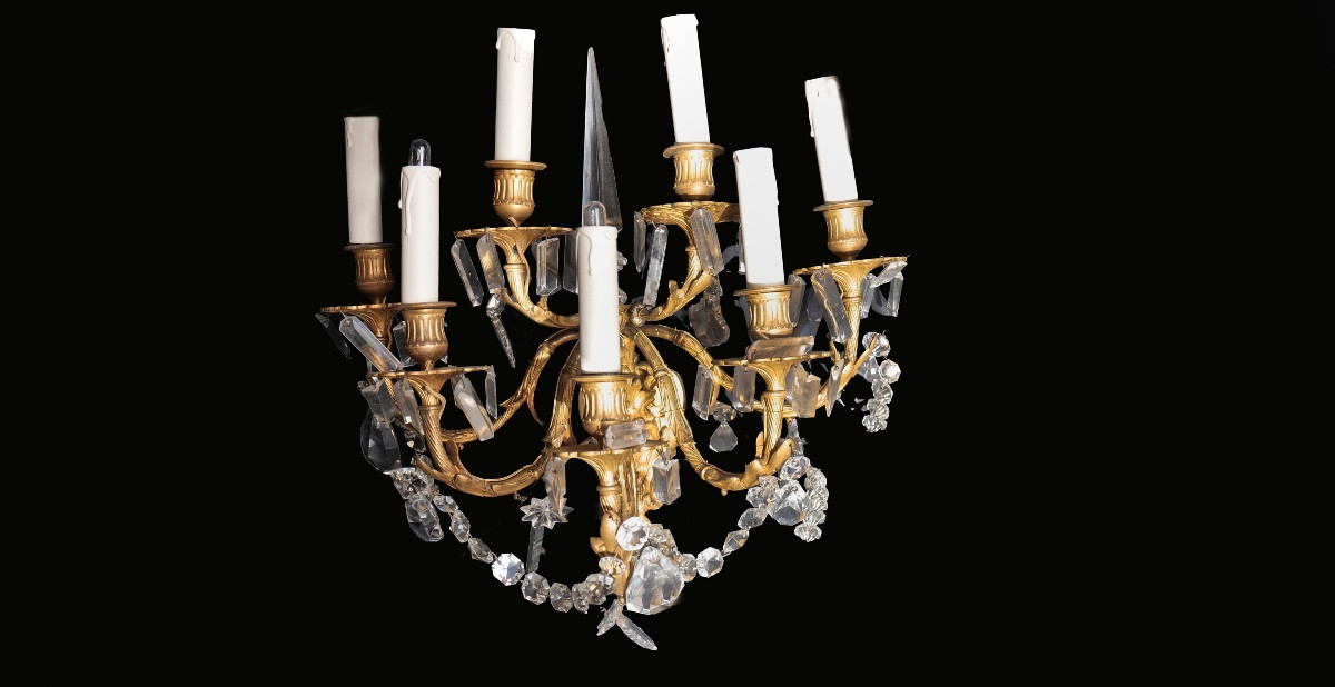 Large Pair Of Bronze Sconces