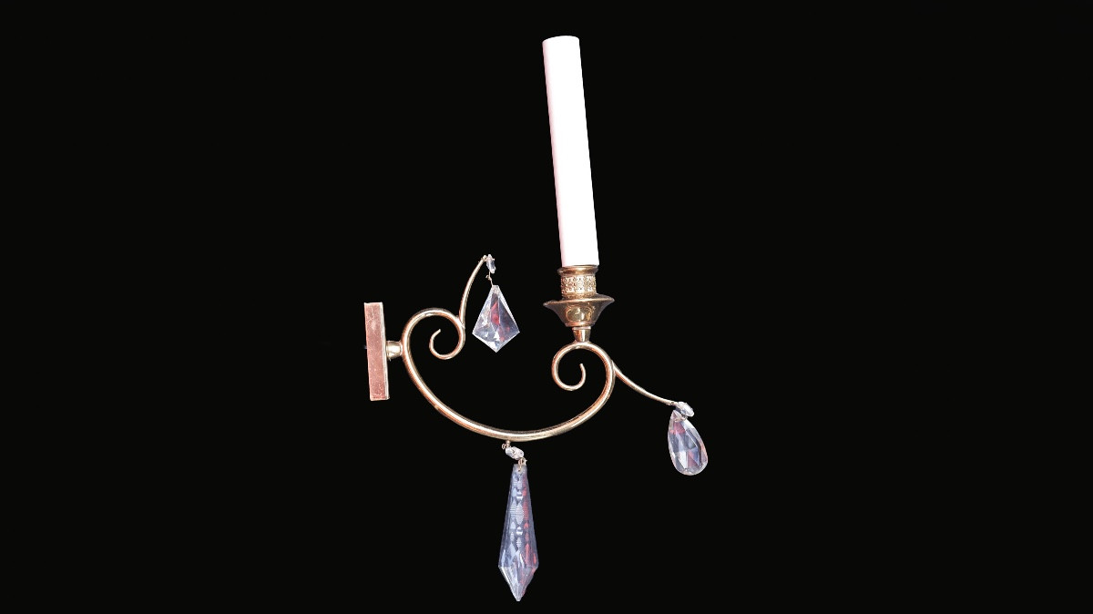 Paire d'appliques en laiton XXème