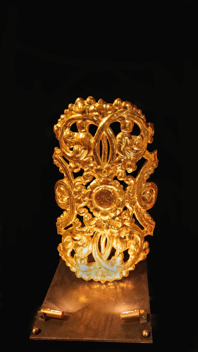 Pair Of 18th-century Metal And Giltwood Lamps-photo-2