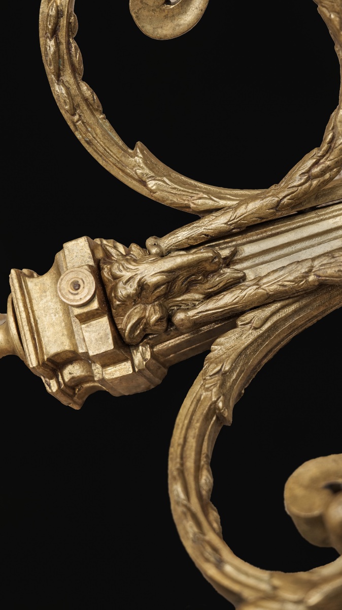 Paire d'appliques en bronze, XIXème-photo-2