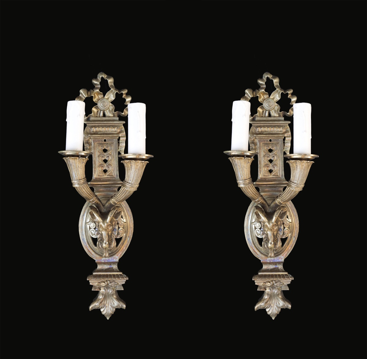 Paire d'appliques en bronze, XIXème