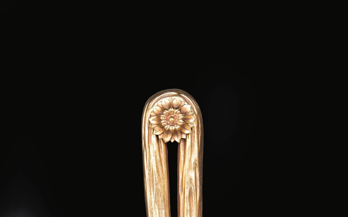 Pair Of Bronze Sconces With Floral Motifs, XXth-photo-3