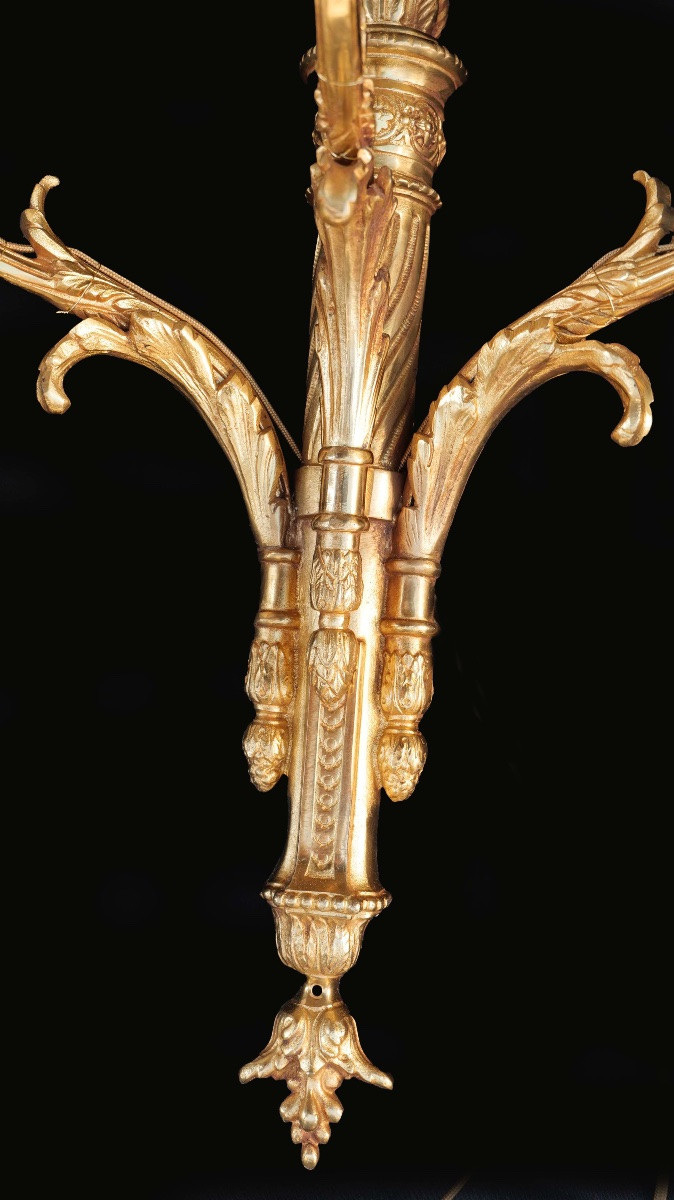 Applique en bronze, 3 lumières, XIXème-photo-3