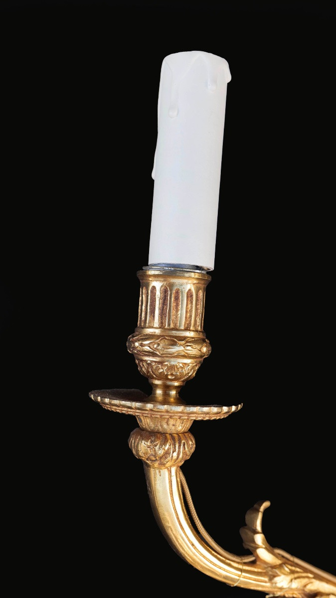 Applique en bronze, 3 lumières, XIXème-photo-4