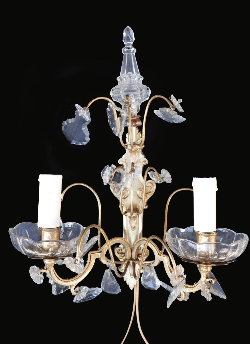 Pair Of Gilt Brass Sconces, 20th Century-photo-2