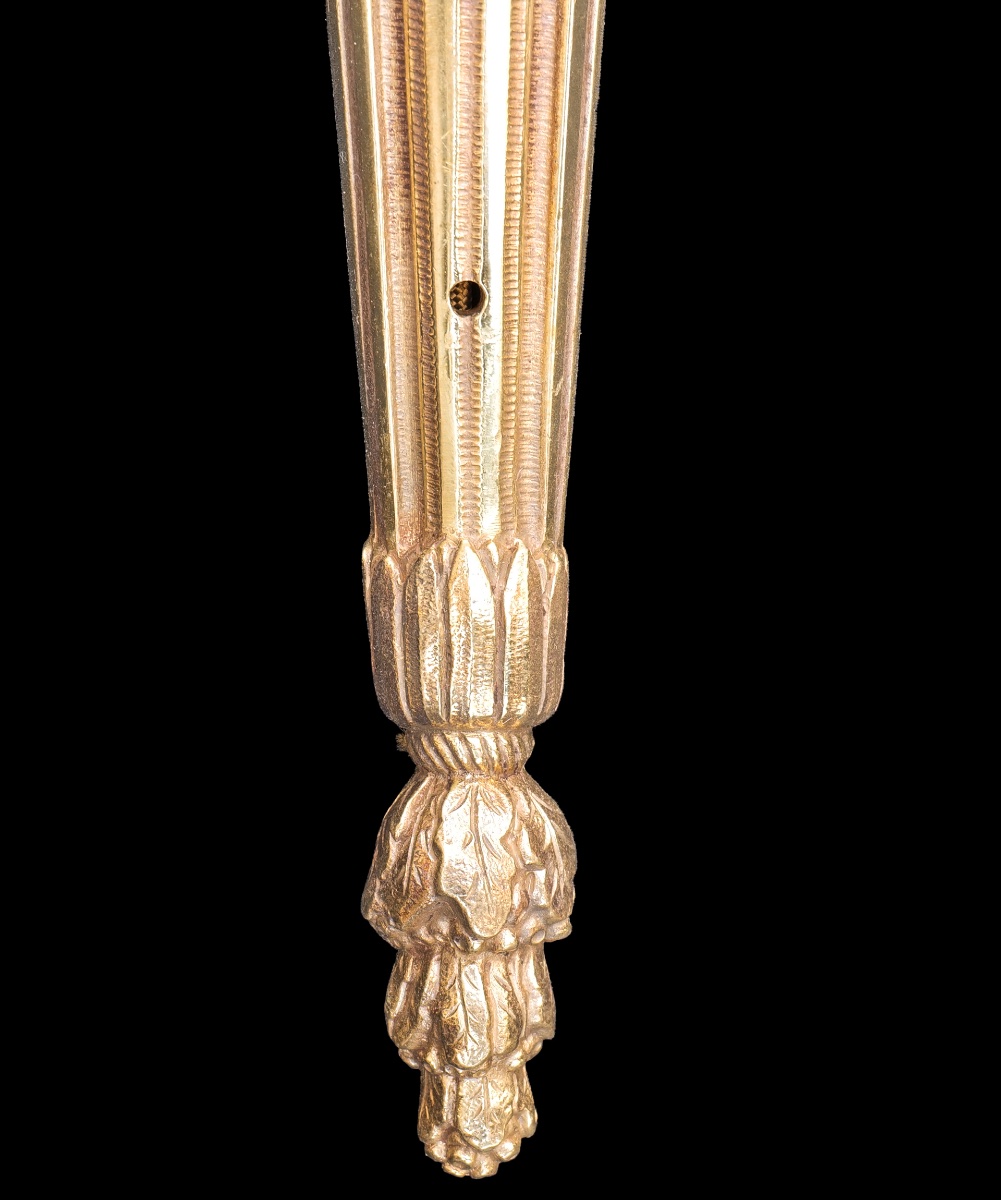 Pair Of Bronze Wall Sconces, Early 20th Century-photo-3
