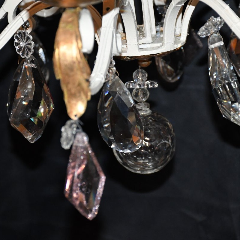LUSTRE FER PATINE BLANC-photo-3