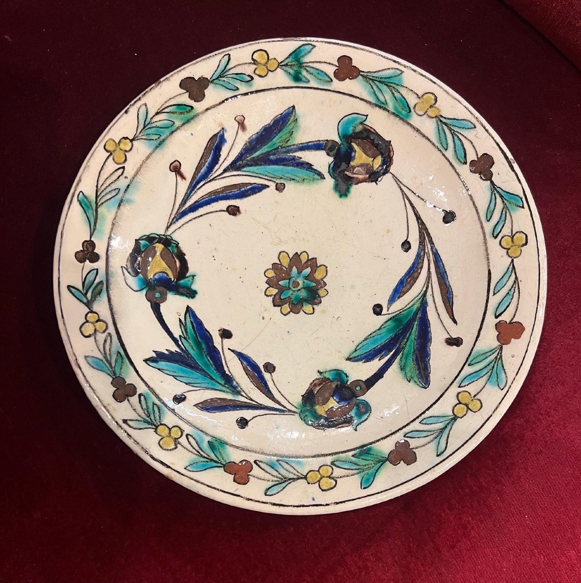 Ottoman Ceramic Plate From Kutahya Around 1850