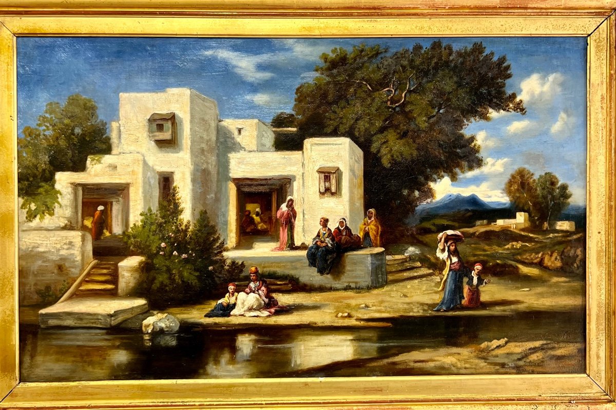 Oil On Canvas, Turkish House By Narcisse Virgile Diaz De La Peña (1807-1876)-photo-2