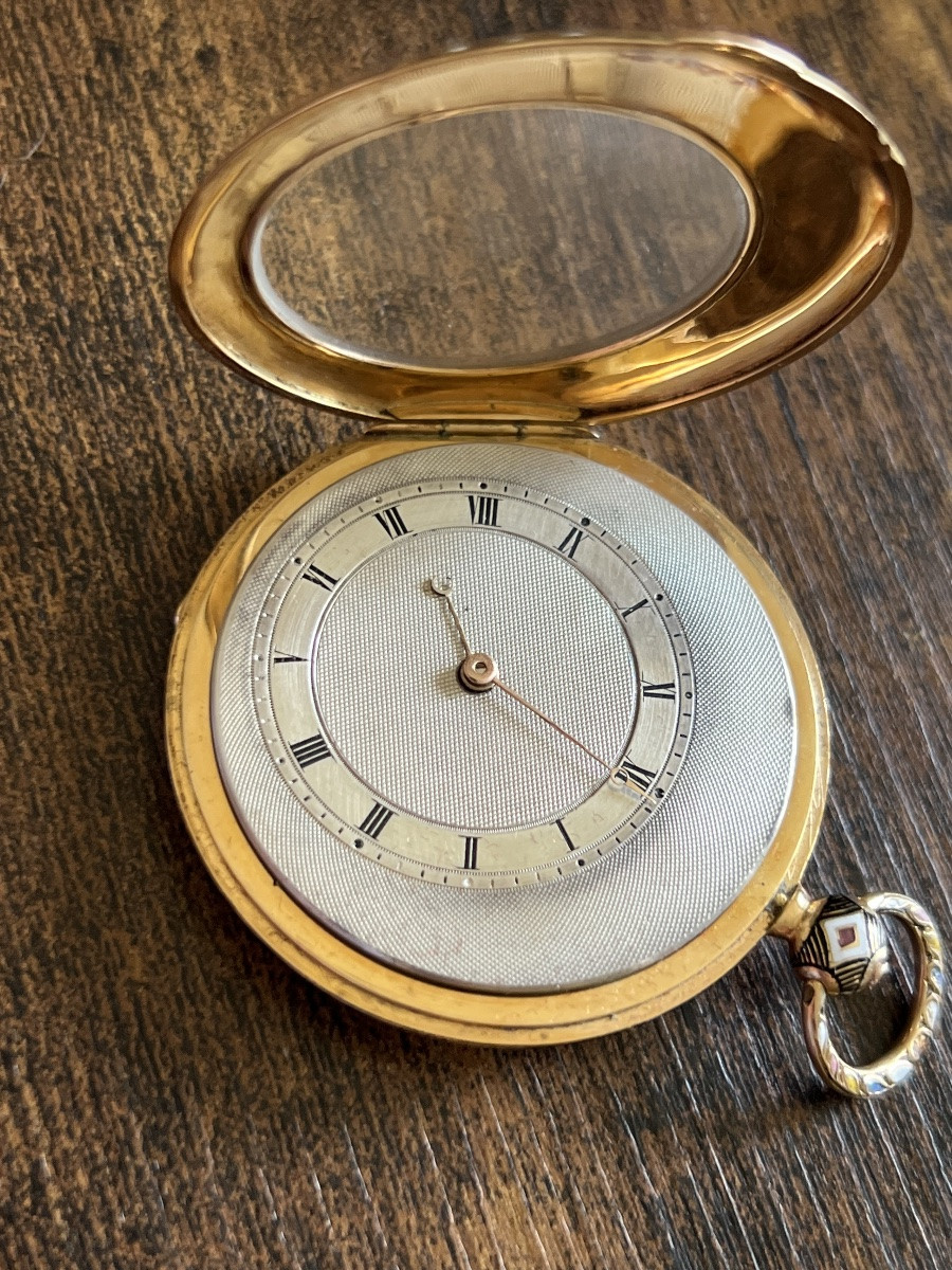 Montre à gousset Audemart à Genève en or 18k -photo-3
