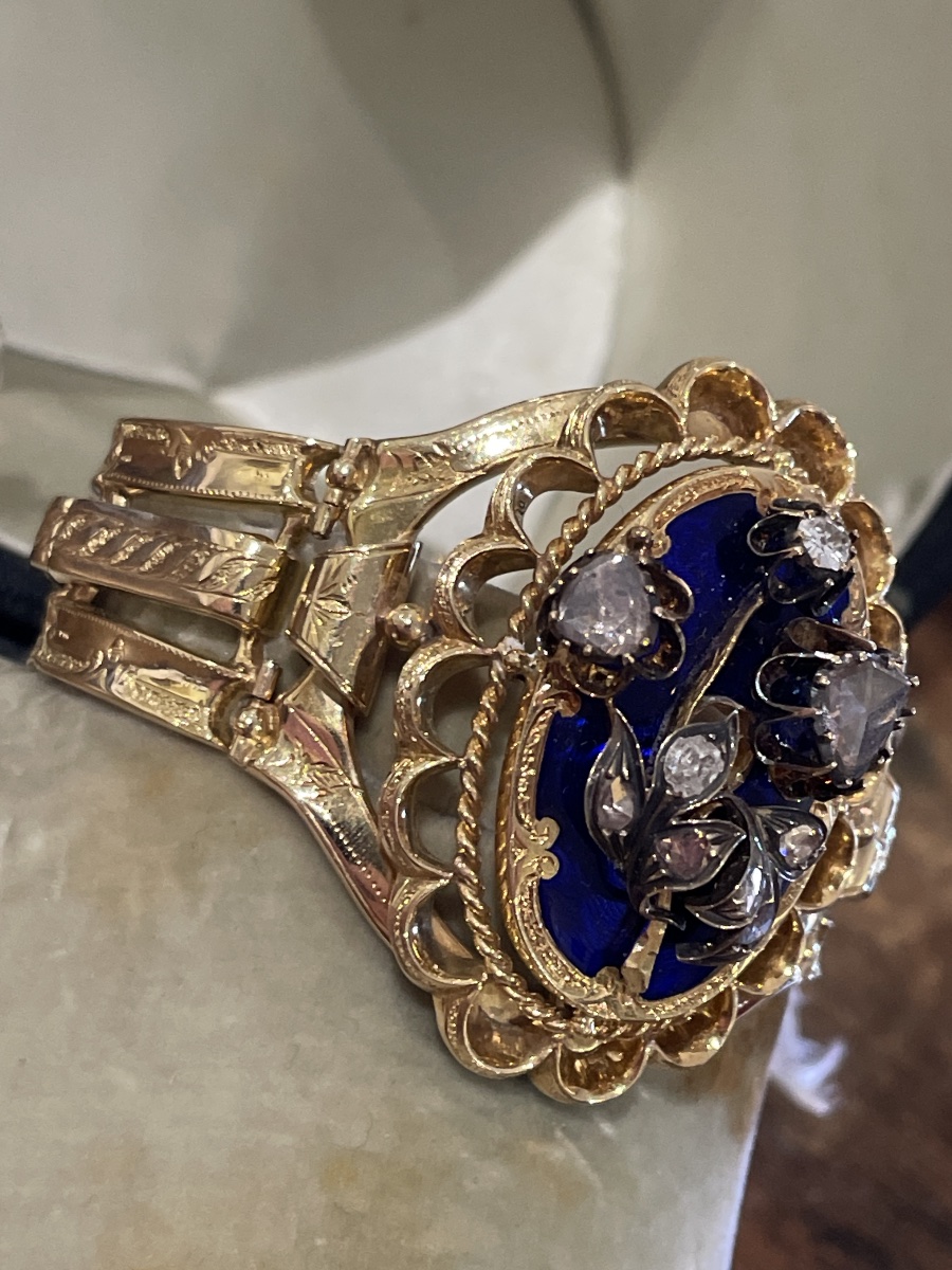Parure en or 18k et diamants taillés à l’ancienne vers 1850-1880-photo-2