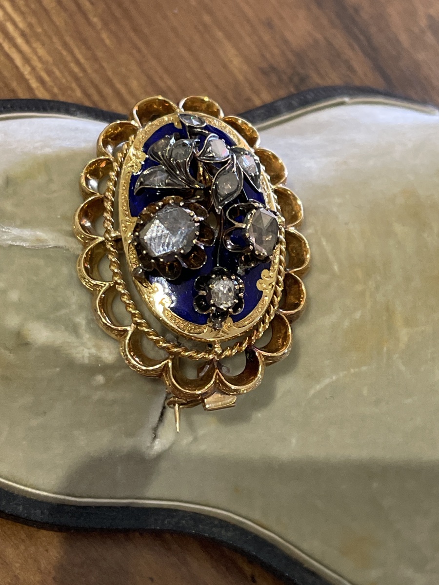 Parure en or 18k et diamants taillés à l’ancienne vers 1850-1880-photo-3