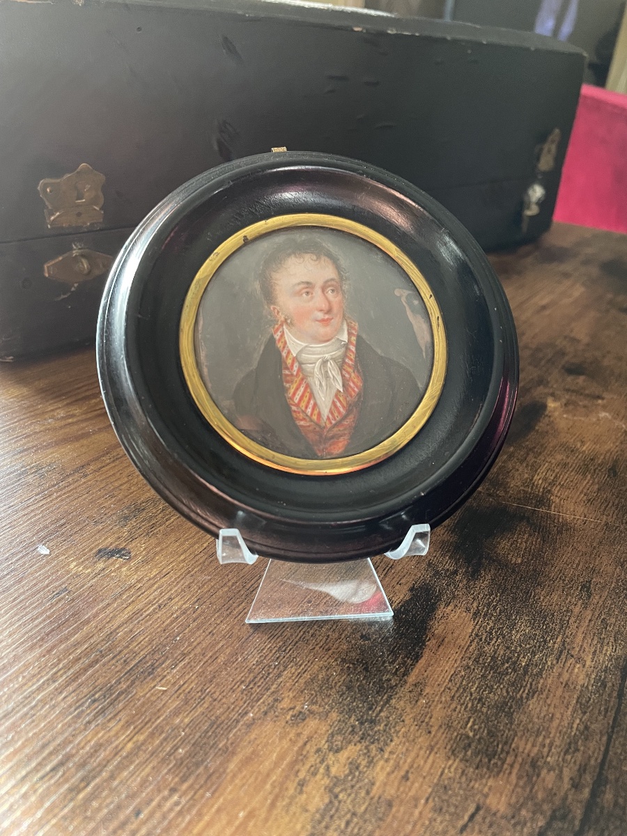 Portrait miniature par SOYER Jean Baptise vers 1795-photo-3