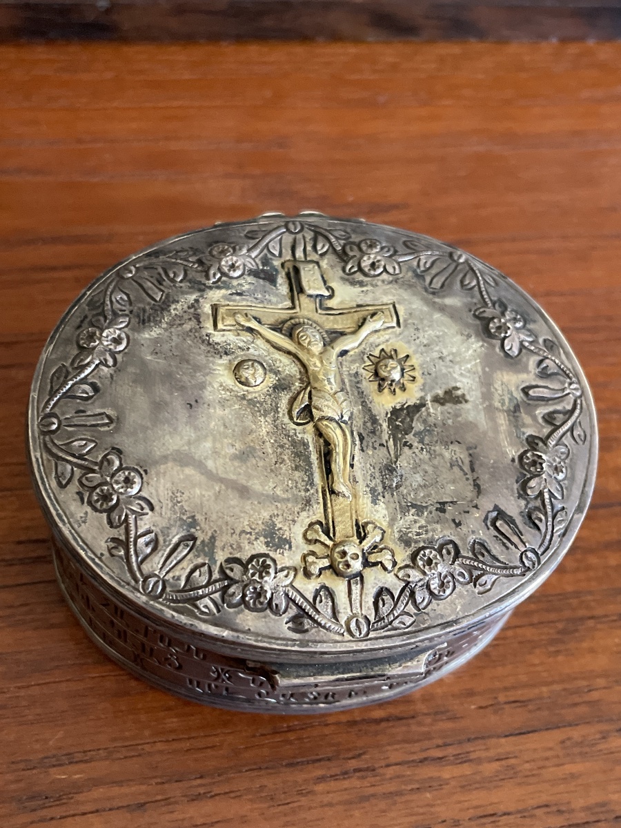 Silver Communion Box, Dated 1809 (ottoman Armenian)-photo-4
