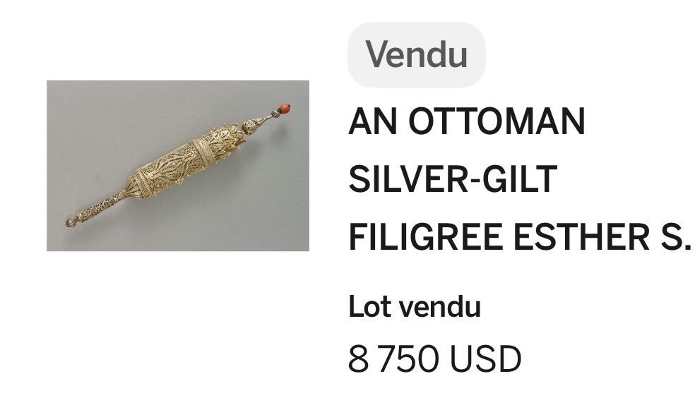 Étui judaic de Livre d'Esther en argent et corail époque Ottoman-photo-3
