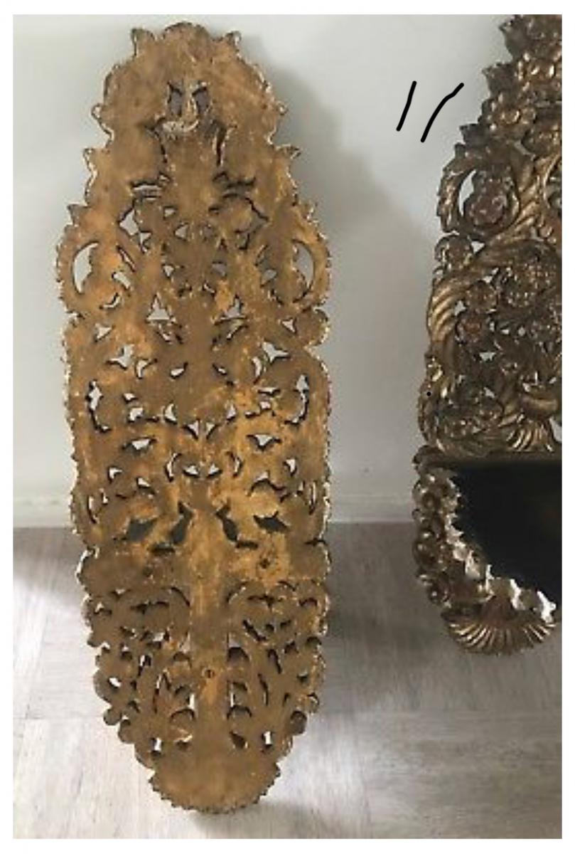 Pair Of Ottoman Carved Wood Shelves-photo-4