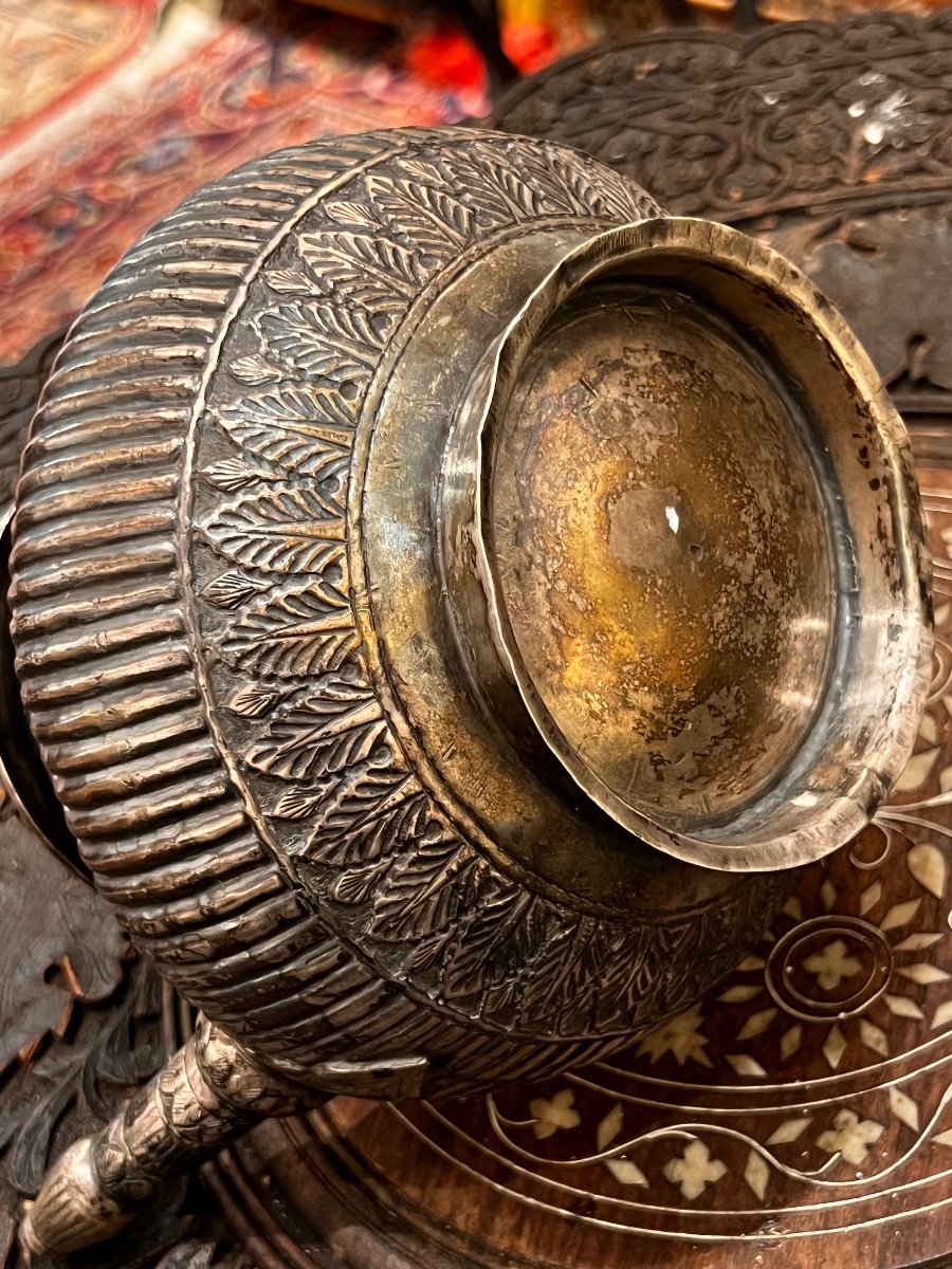 Silver Hookah 18th Century Mughal India-photo-3