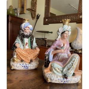 Sultan et sultane en porcelaine 