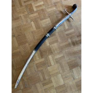 Rare épée Ottoman en argent dit shimshire poinçon tugra Mahmut II