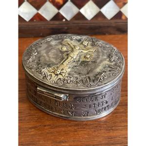 Silver Communion Box, Dated 1809 (ottoman Armenian)