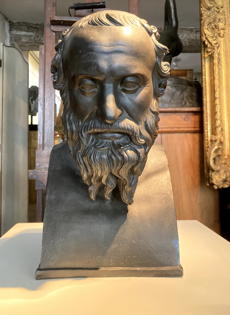 Buste de Diogène en plâtre