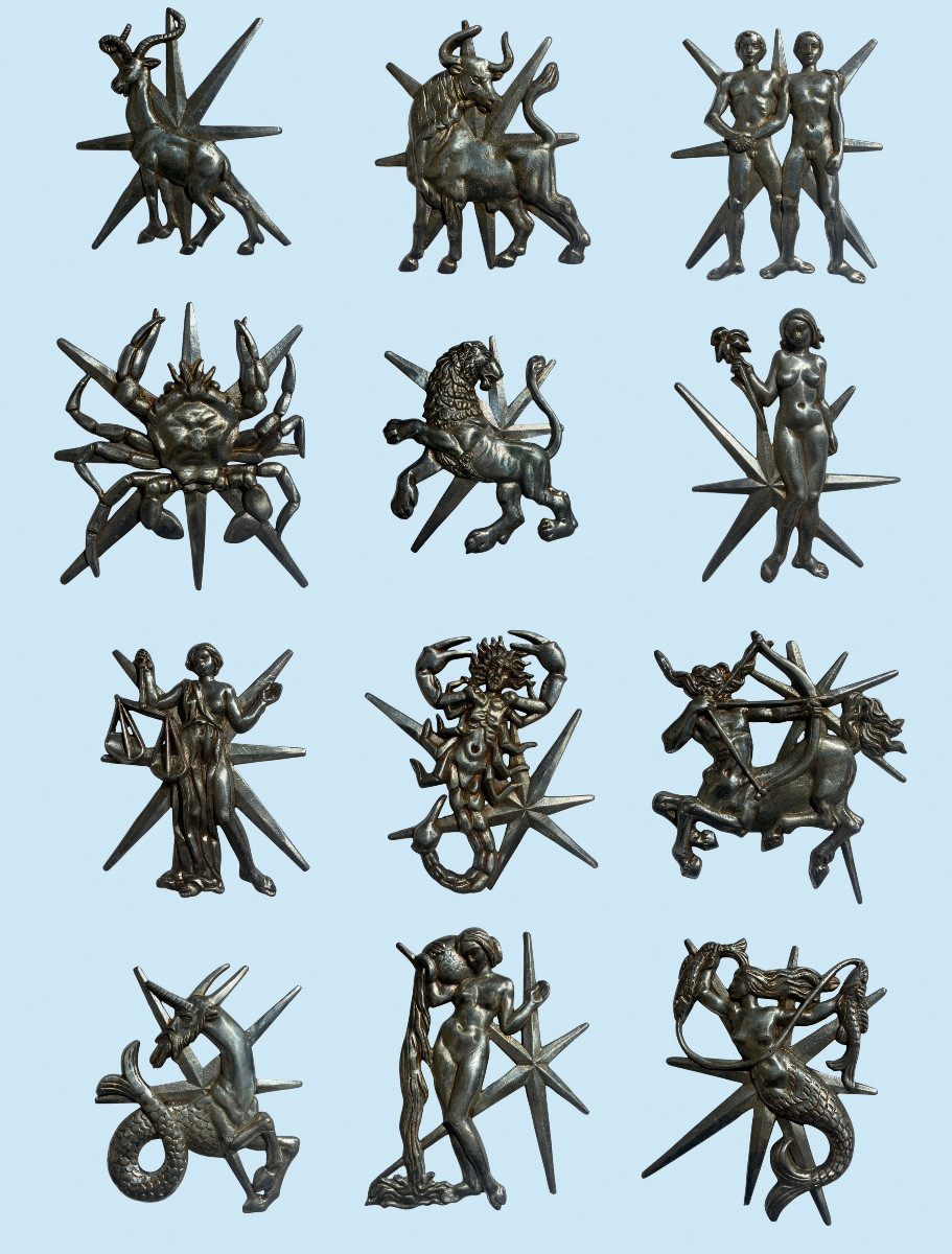 12 Big Signs Of The Zodiac In Metal 1950