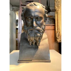 Buste de Diogène en plâtre