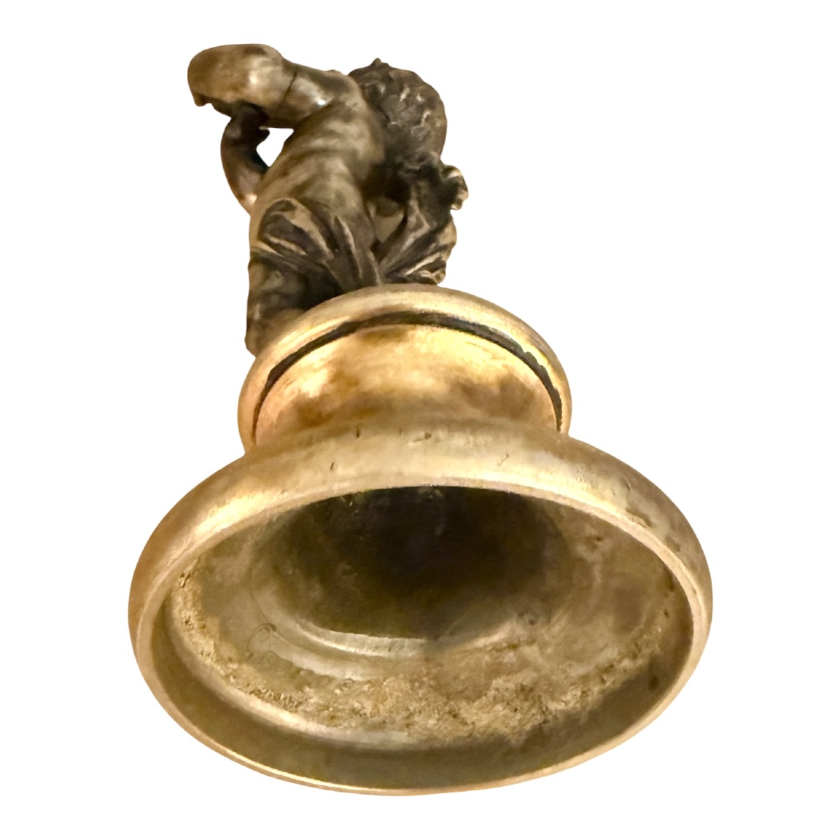 Antique Gilded Bronze Statue Of A Cherub With A Tambourine – Signed Clodion / Georges-photo-4
