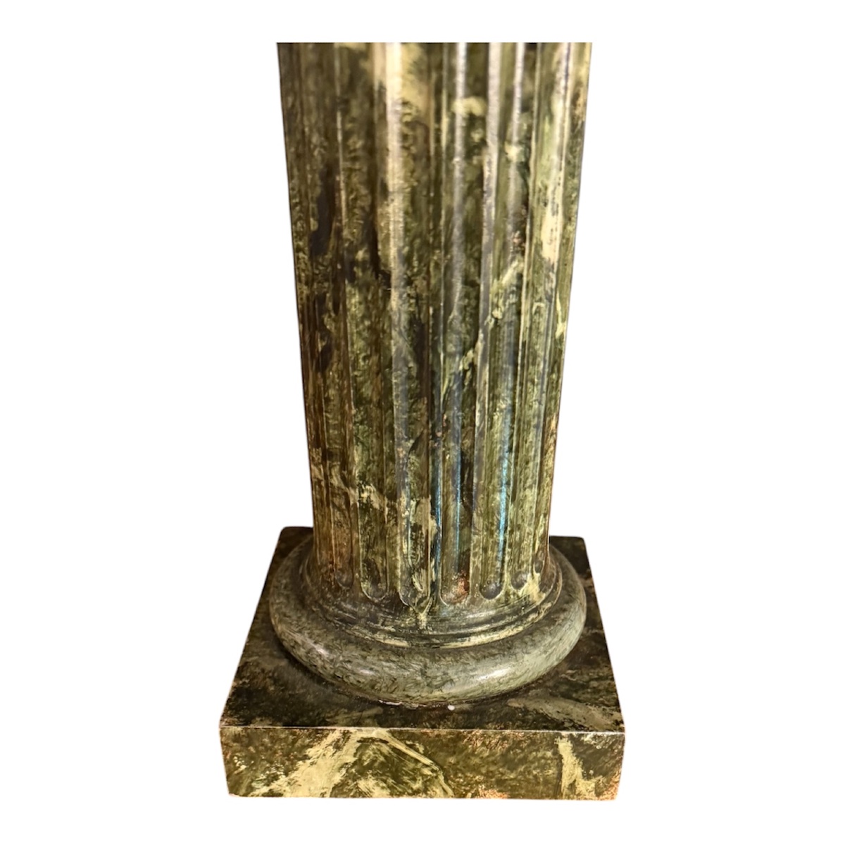 Neoclassical Fluted Wooden Floor Lamp With Marble-effect Finish / E-photo-4