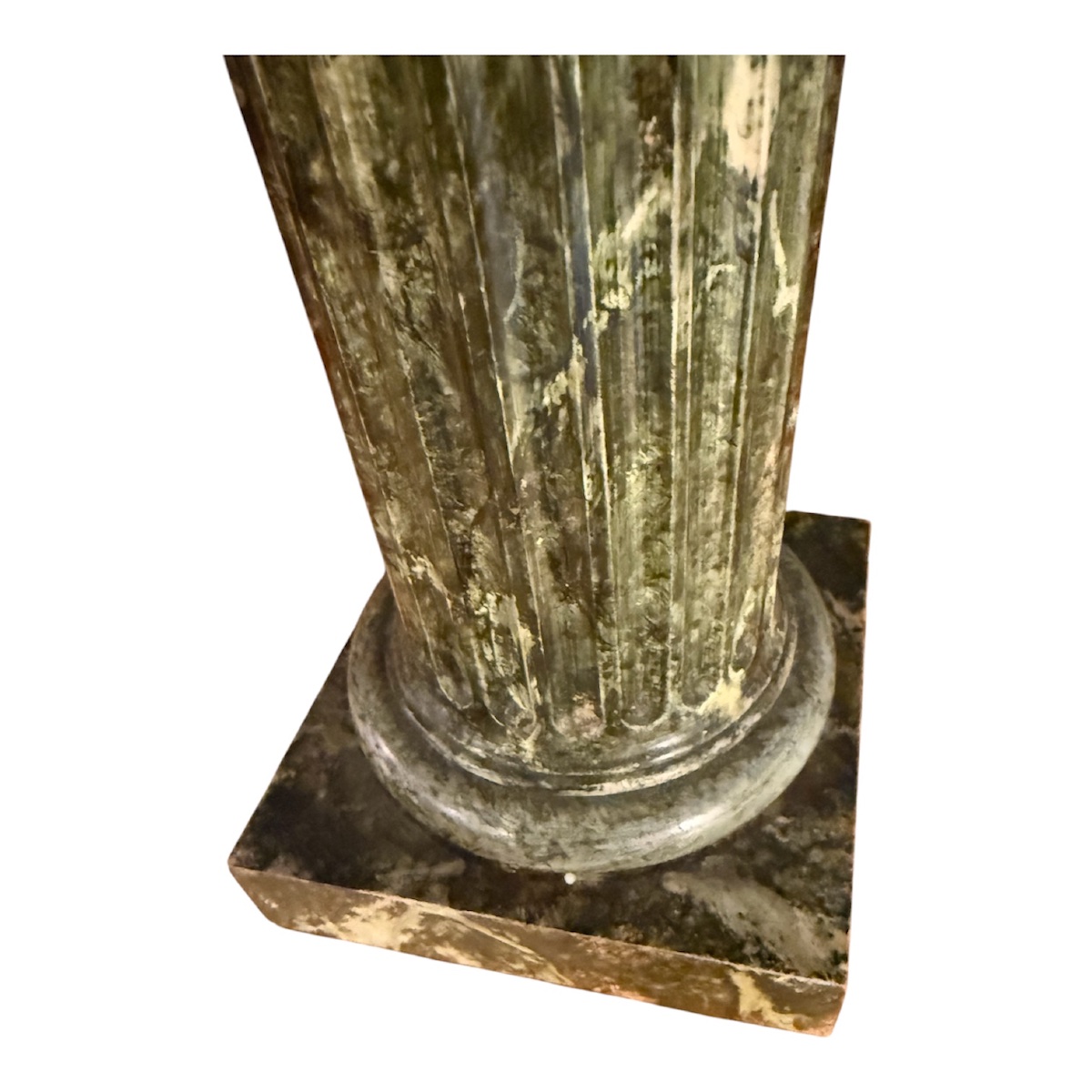 Neoclassical Fluted Wooden Floor Lamp With Marble-effect Finish / E-photo-1