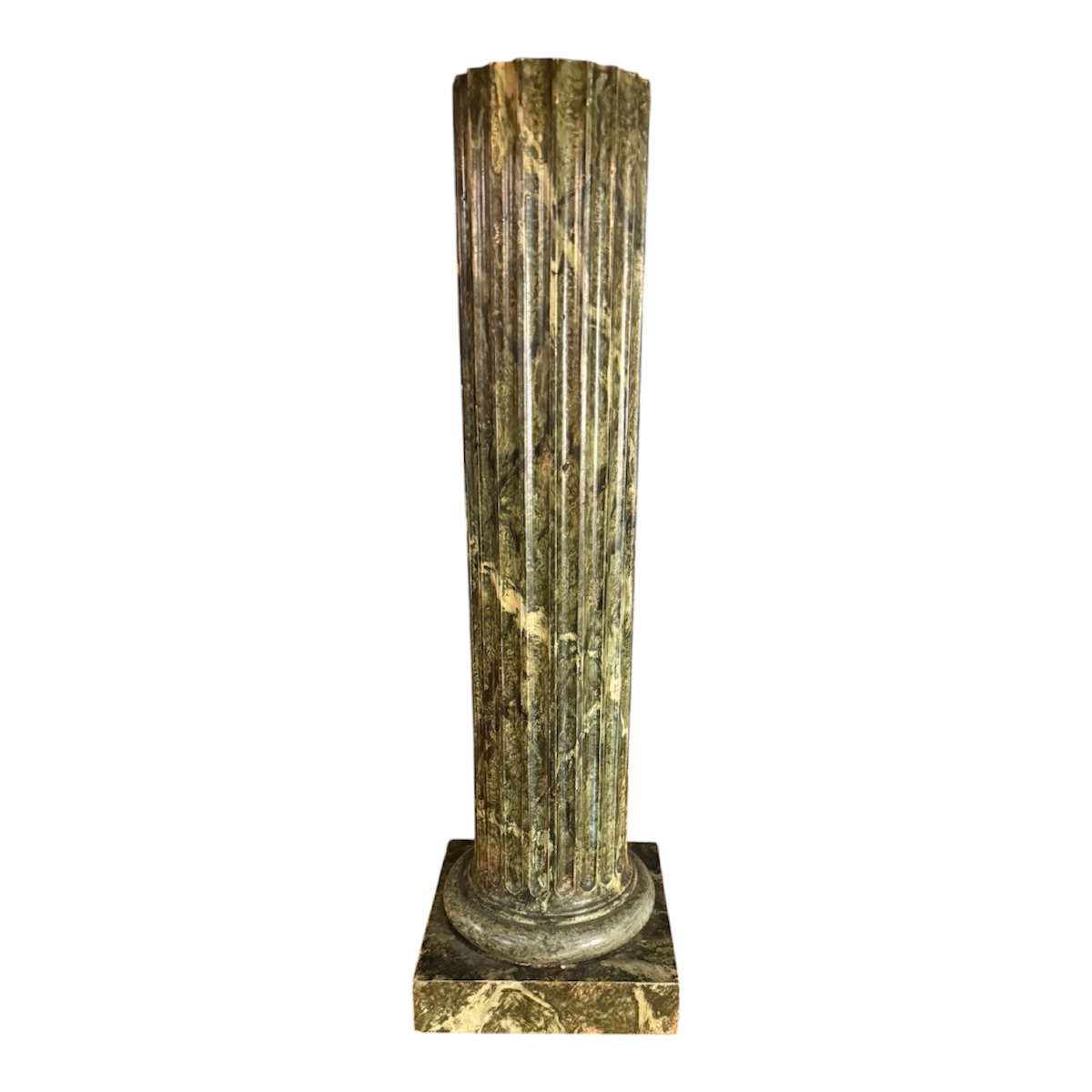 Neoclassical Fluted Wooden Floor Lamp With Marble-effect Finish / E-photo-2