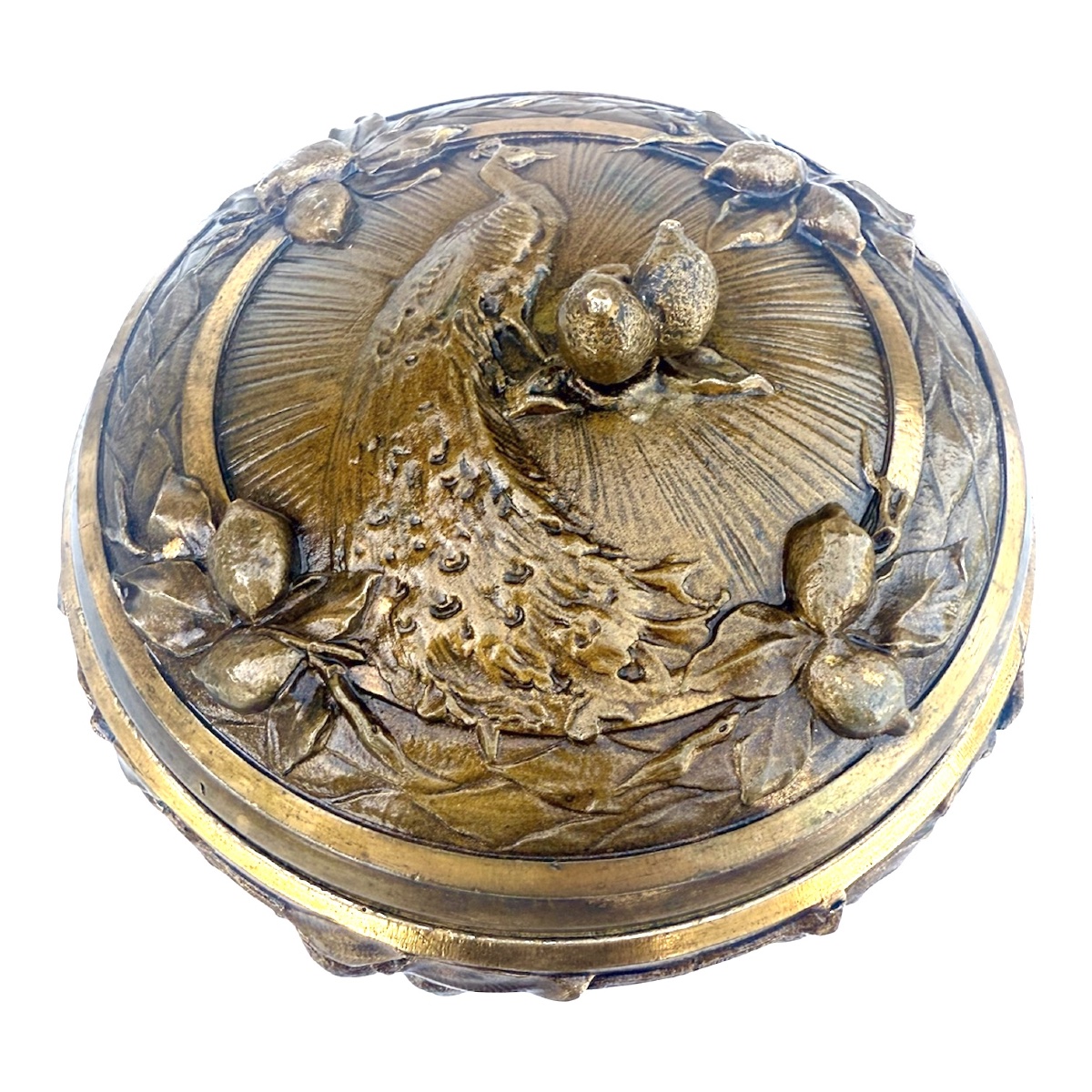 Boîte à Bijoux  en Bronze Doré Art Nouveau  Signée Cassonnet-photo-4