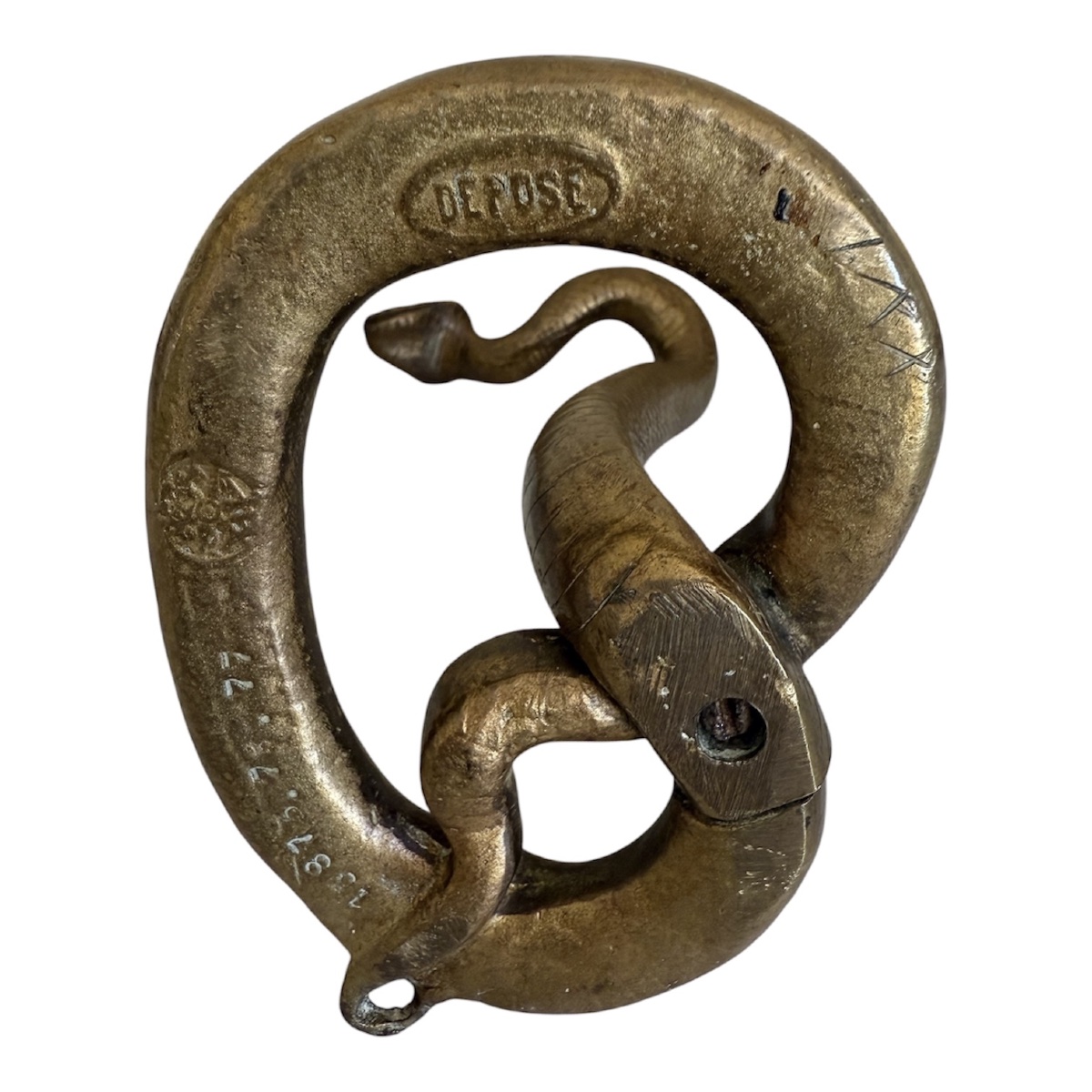 Ancien Serpent Cobra Dressé en Bronze patiné -photo-4
