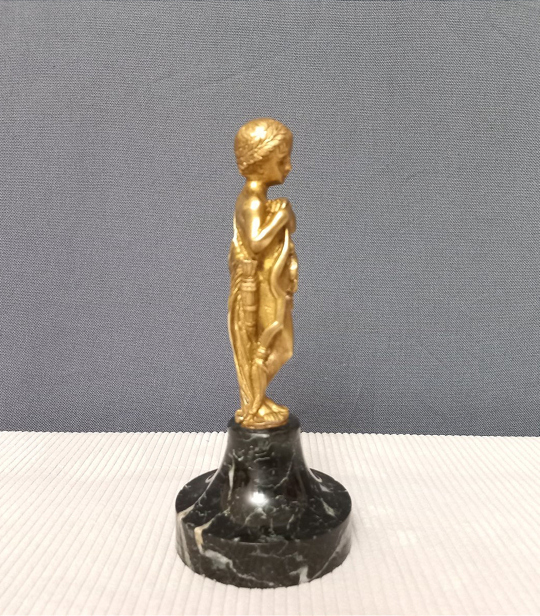 Cupidon statuette en bronze et marbre XIXe-photo-2