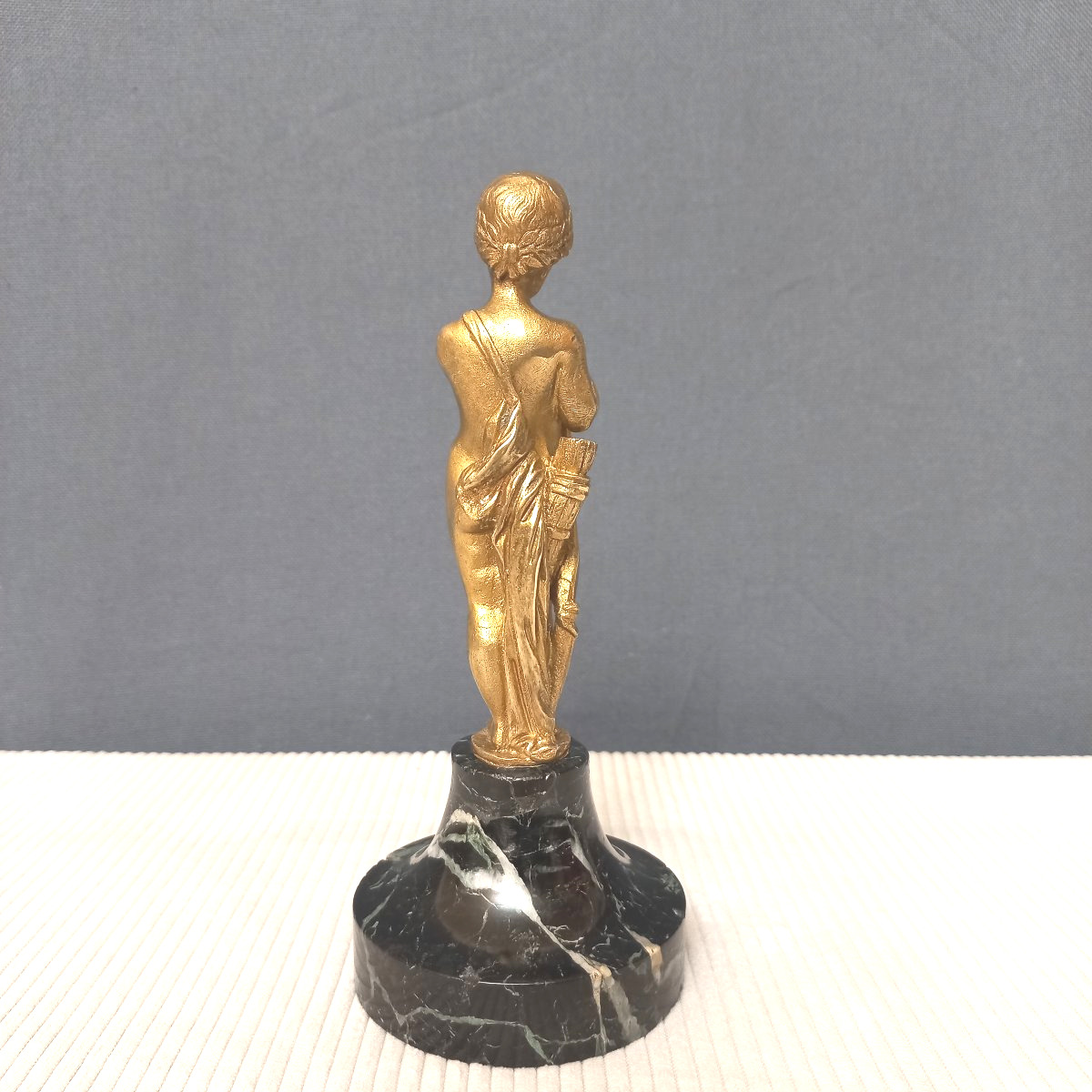 Cupidon statuette en bronze et marbre XIXe-photo-3