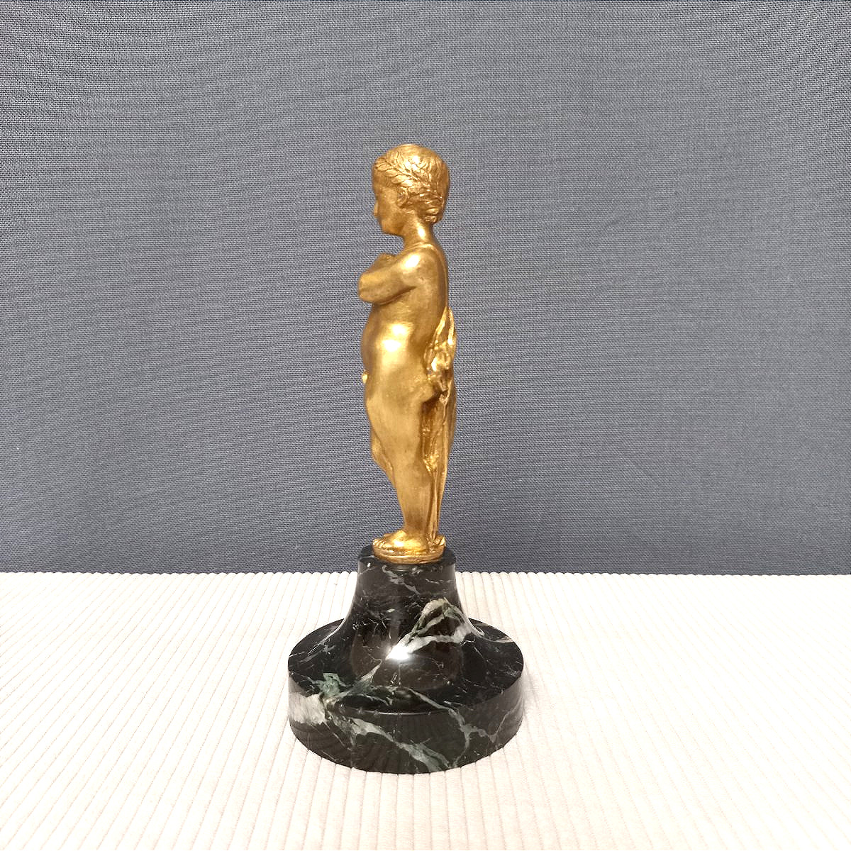 Cupidon statuette en bronze et marbre XIXe-photo-4