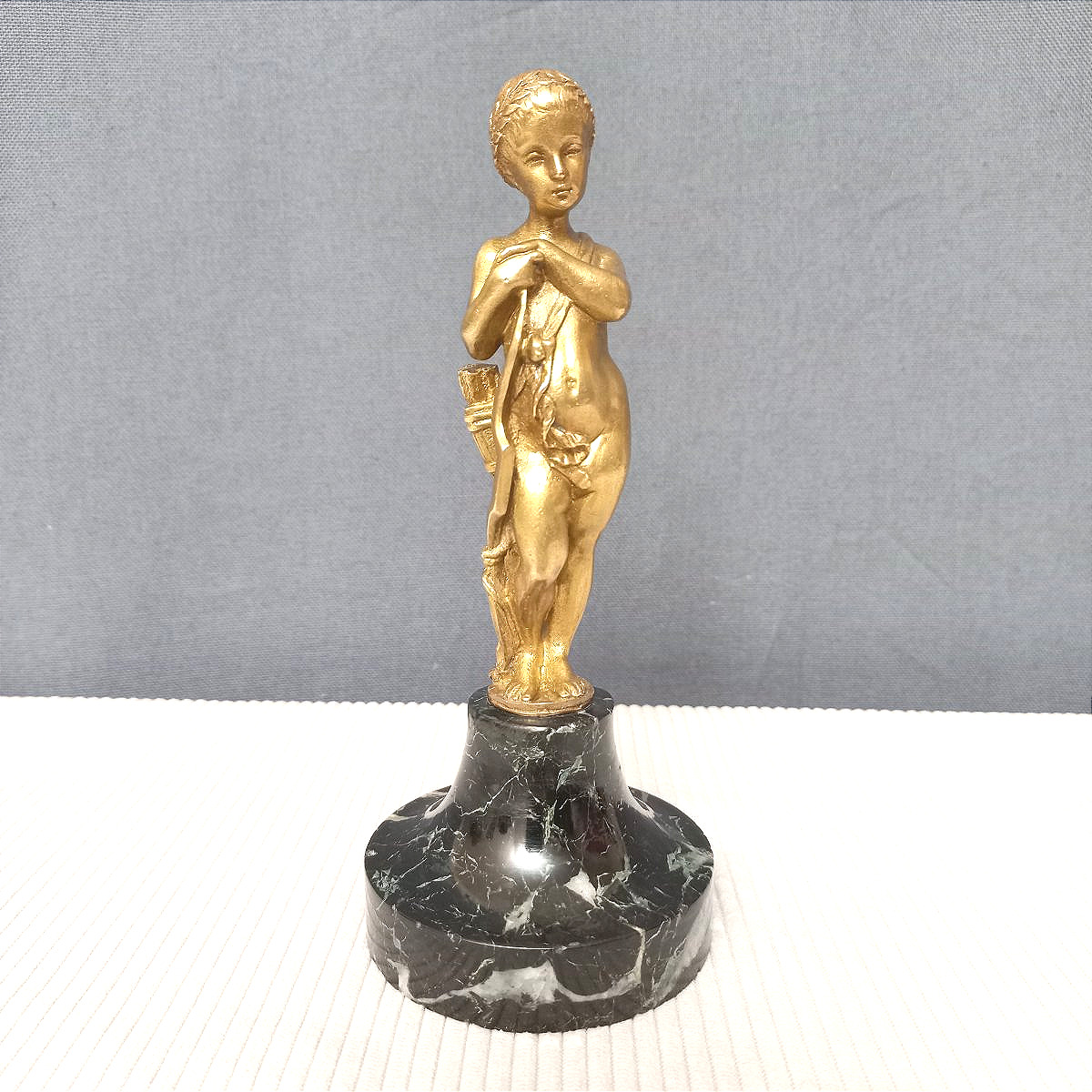 Cupidon statuette en bronze et marbre XIXe-photo-3