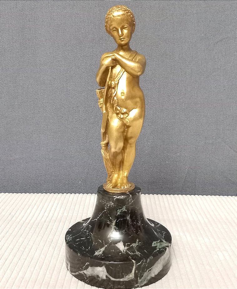 Cupidon statuette en bronze et marbre XIXe