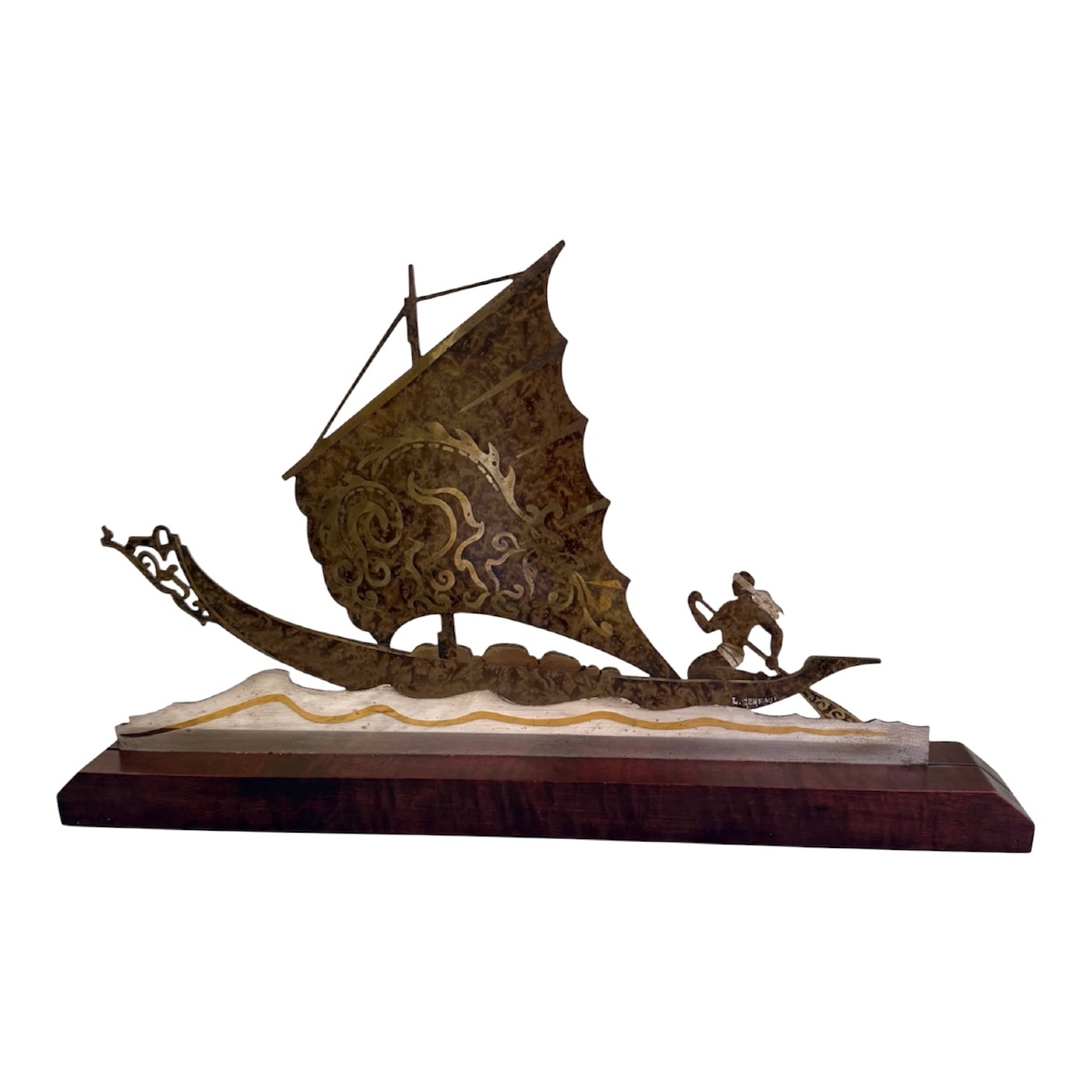 Sculpture Art Déco "Pirogue " signée L. GERFAUX – Circa 1930