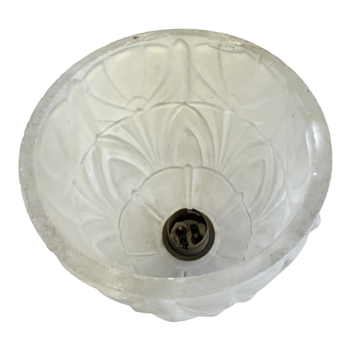 Art Deco Night Light And Clock – Signed Bayard – Frosted Glass Tulip Shade-photo-3