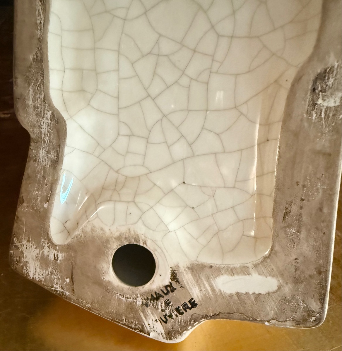 Art Deco Elephant Sculpture – émaux De Louvière (boch Frères) – Crackled Ceramic-photo-2