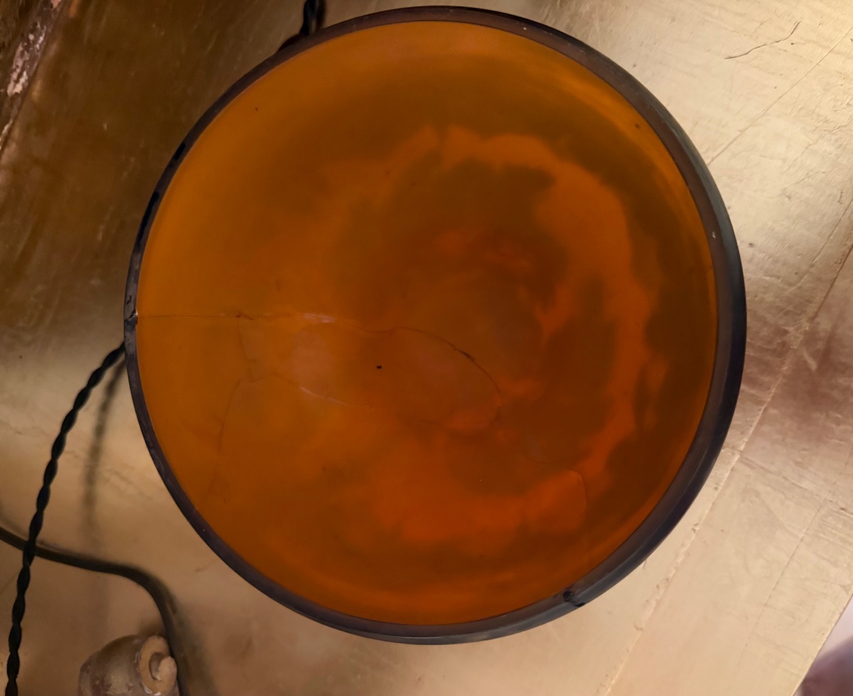 Art Nouveau Lamp  Signed Richard-loetz  Acid-etched Clear Glass-photo-1