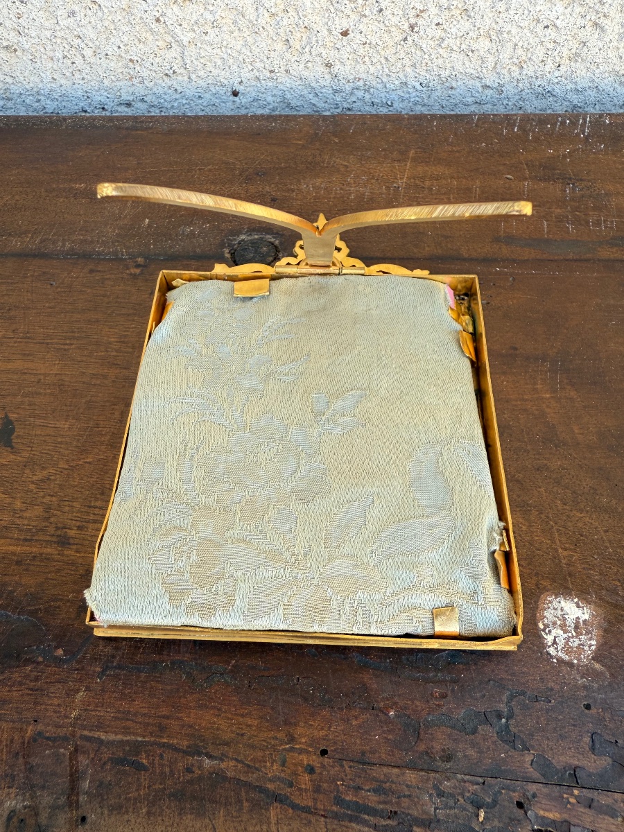 Cadre en Bronze Doré Louis XVI avec Miniature de Marie-Antoinette - Signé-photo-3
