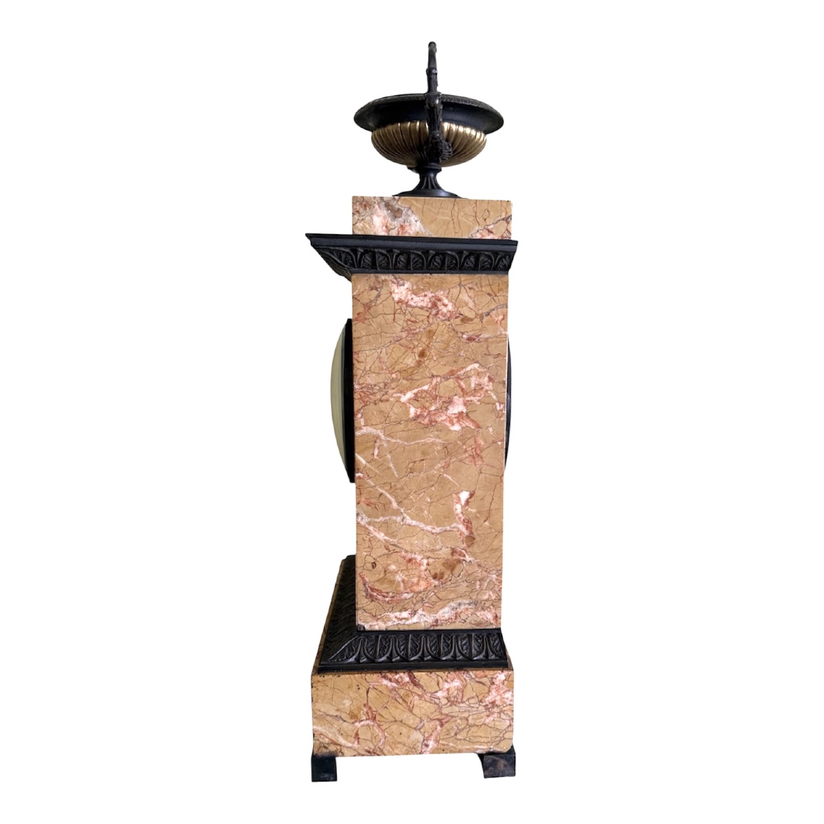 Empire/restoration-style Marble And Patinated Bronze Grandfather Clock-photo-4