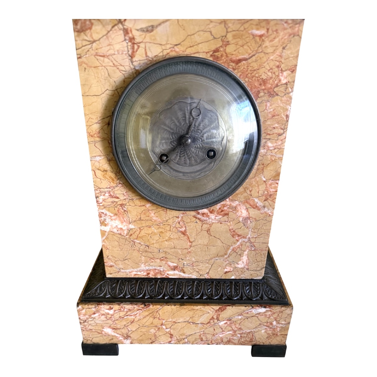Empire/restoration-style Marble And Patinated Bronze Grandfather Clock-photo-1
